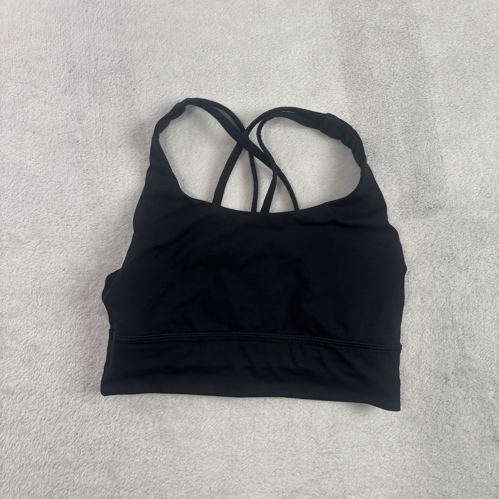 lululemon Energy Bra Black Athletic Sports Activewear Women's Measurements